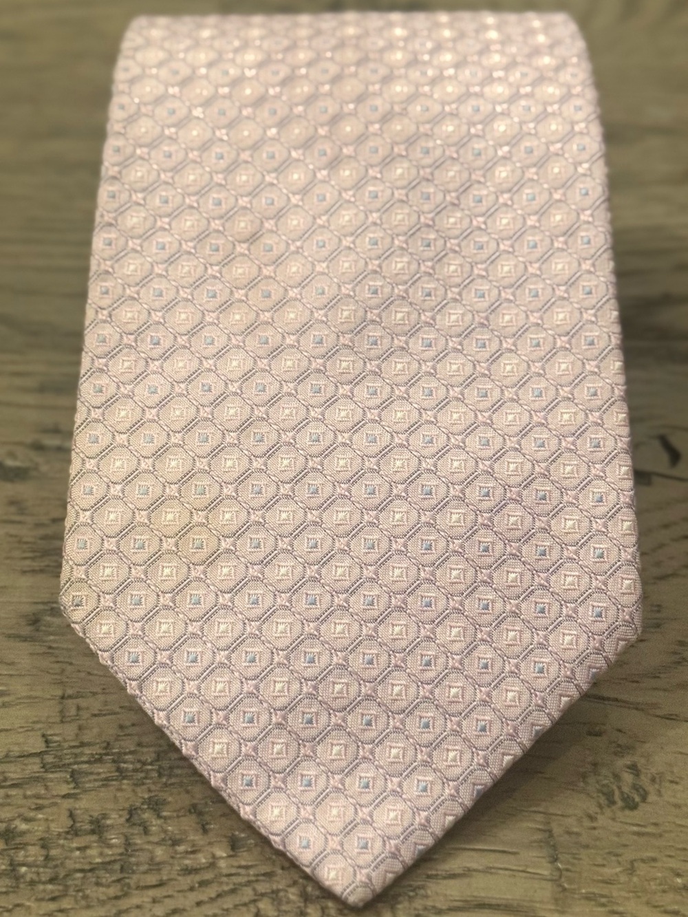 Brooks Brothers Light Pink Geometric Silk Tie